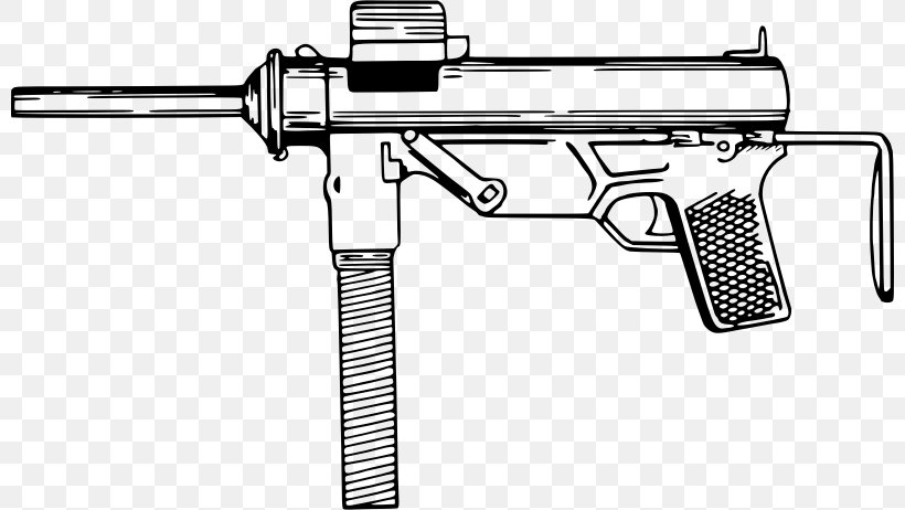 Firearm Thompson Submachine Gun Clip Art, PNG, 800x462px, Watercolor, Cartoon, Flower, Frame, Heart Download Free