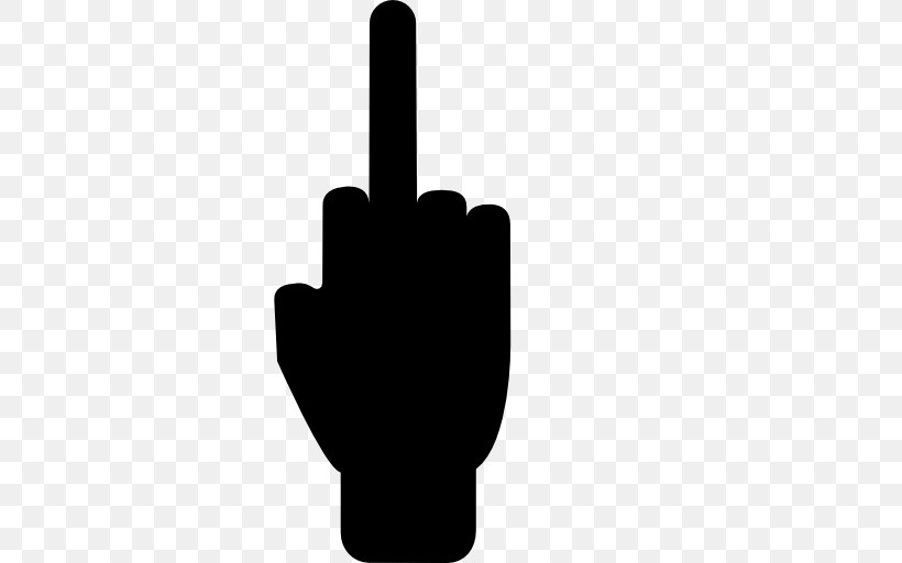 Hand, PNG, 512x512px, Middle Finger, Black, Black And White, Finger, Gesture Download Free