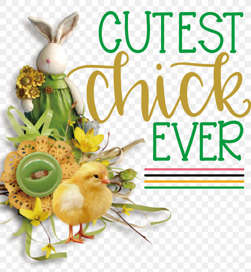Happy Easter Cutest Chick Ever, PNG, 2758x3000px, Happy Easter, Biology, Cut Flowers, Easter Bunny, Floral Design Download Free