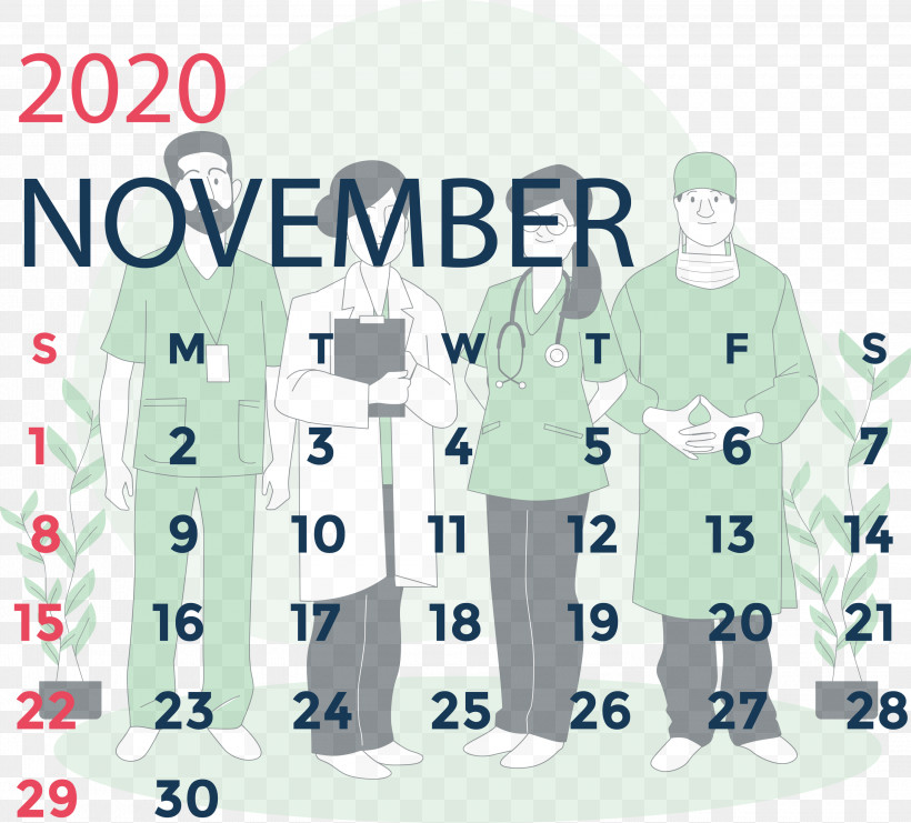 November 2020 Calendar November 2020 Printable Calendar, PNG, 3000x2713px, November 2020 Calendar, Diepenbeek, Jersey, Meter, November 2020 Printable Calendar Download Free