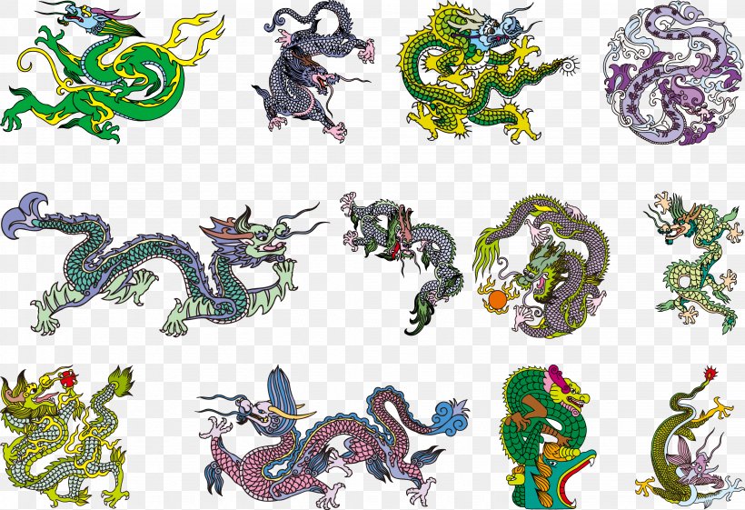 Chinese Dragon Euclidean Vector Dragon Dance Illustration, PNG, 3082x2112px, Dragon, Animal Figure, Art, Chinese, Chinese Art Download Free