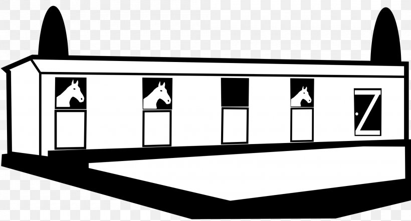 Horse Stable Barn Clip Art, PNG, 2000x1080px, Horse, Area, Barn, Black, Black And White Download Free