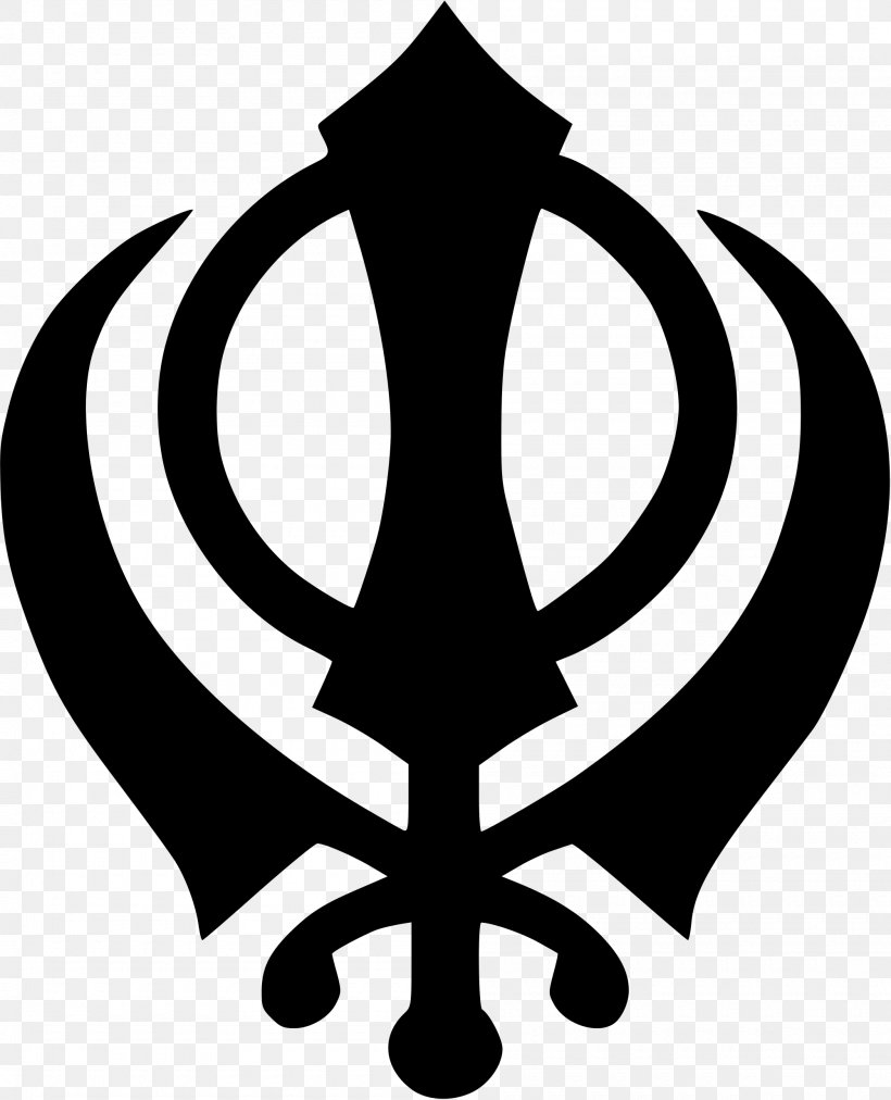 Adi Granth Sikhism Khanda Symbol, PNG, 2000x2470px, Adi Granth, Amrit Sanchar, Black And White, Five Ks, Gurdwara Download Free