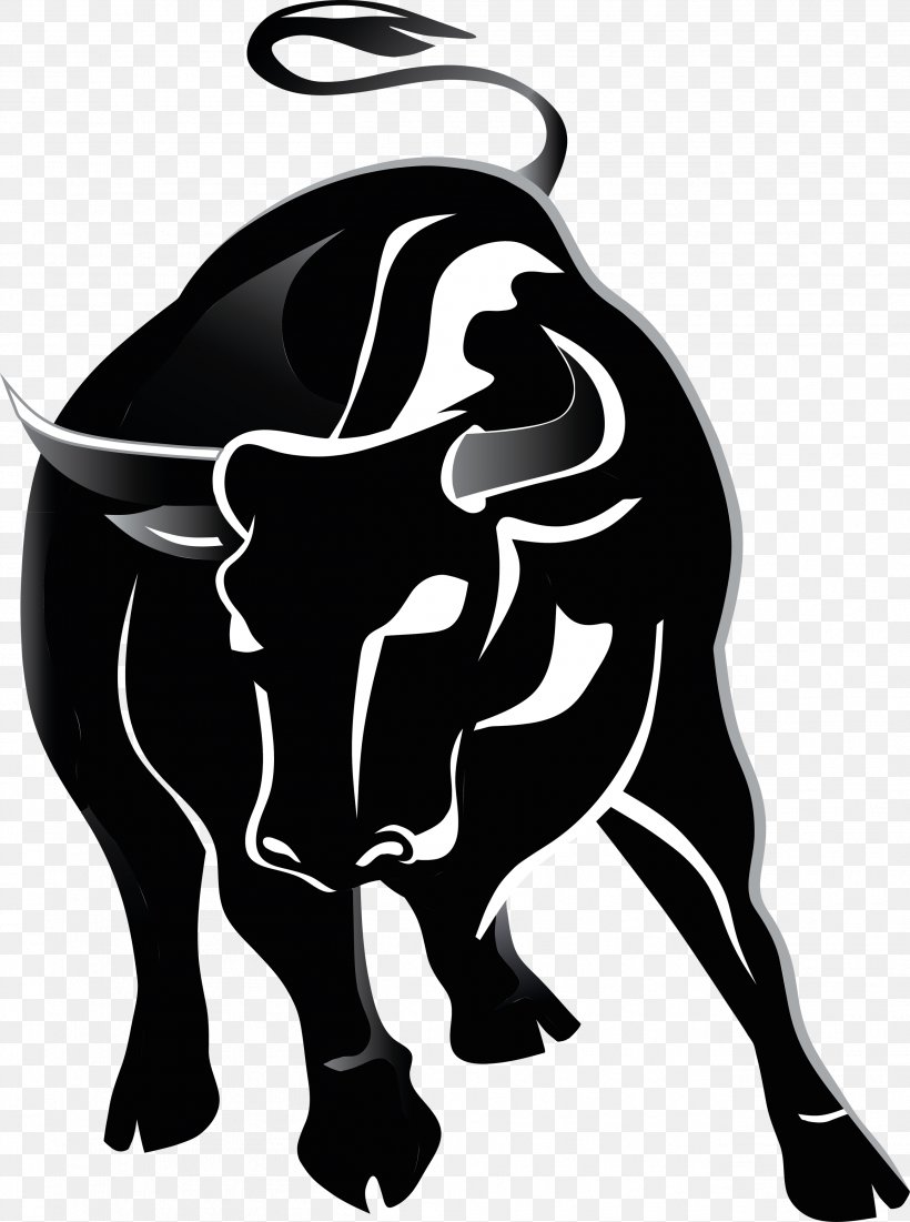 Cattle Bull Clip Art, PNG, 2606x3500px, Cattle, Art, Black, Black And White, Bull Download Free