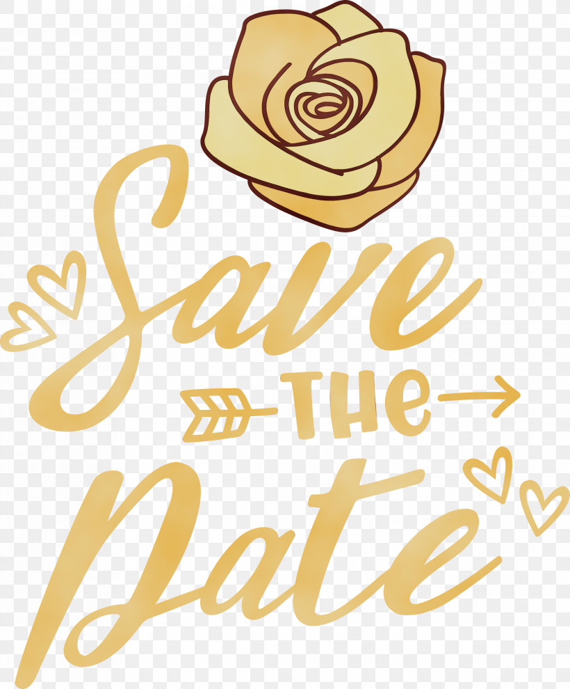 Logo Calligraphy Yellow Line Flower, PNG, 2484x3000px, Save The Date, Calligraphy, Flower, Geometry, Line Download Free