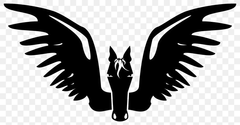Wing Horses Clip Art, PNG, 800x429px, Wing, Beak, Bird, Black And White, Claw Download Free