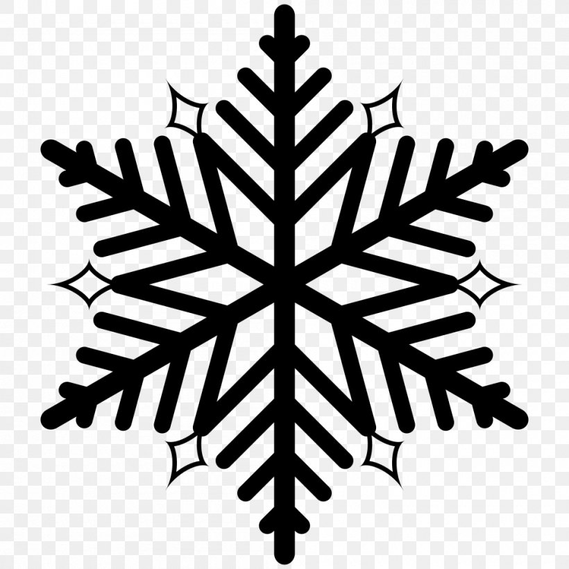Snowflake Clip Art, PNG, 1000x1000px, Snowflake, Black And White, Ice, Leaf, Monochrome Photography Download Free
