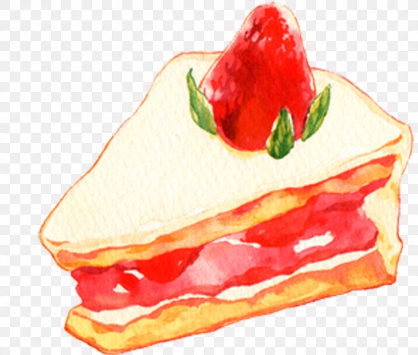 Strawberry Cream Cake Dim Sum Dessert Watercolor Painting Illustration, PNG, 1890x1602px, Strawberry Cream Cake, Aedmaasikas, Art, Cake, Cream Download Free