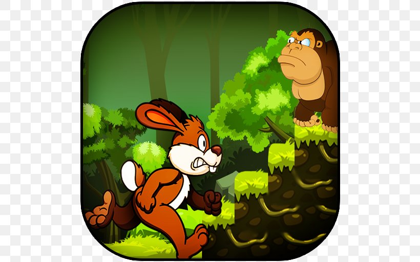 Jungle Bunny Run Jungle Monkey Run Android Jungle Adventures: Super World, PNG, 512x512px, Jungle Monkey Run, Adventure, Android, Carnivoran, Cartoon Download Free