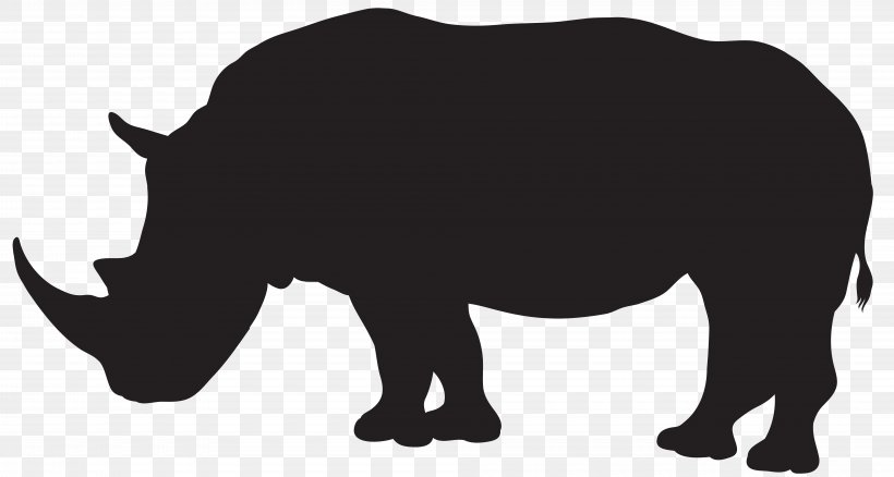 Rhinoceros Silhouette Clip Art, PNG, 8000x4276px, Rhinoceros, Bear, Black, Black And White, Carnivoran Download Free