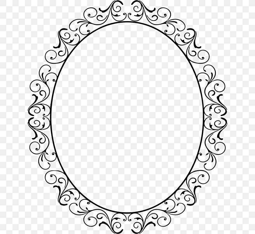Picture Frames Borders And Frames Oval Clip Art, PNG, 644x752px, Picture Frames, Area, Black, Black And White, Borders And Frames Download Free