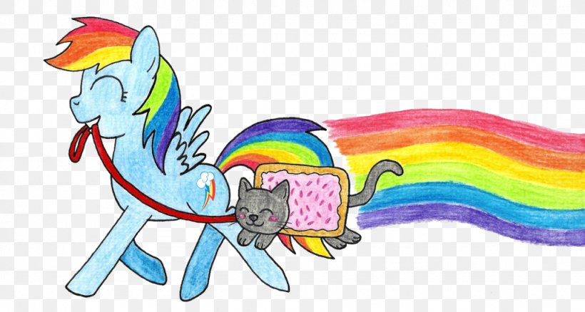 Pony Rainbow Dash Nyan Cat Horse, PNG, 1024x548px, Watercolor, Cartoon, Flower, Frame, Heart Download Free