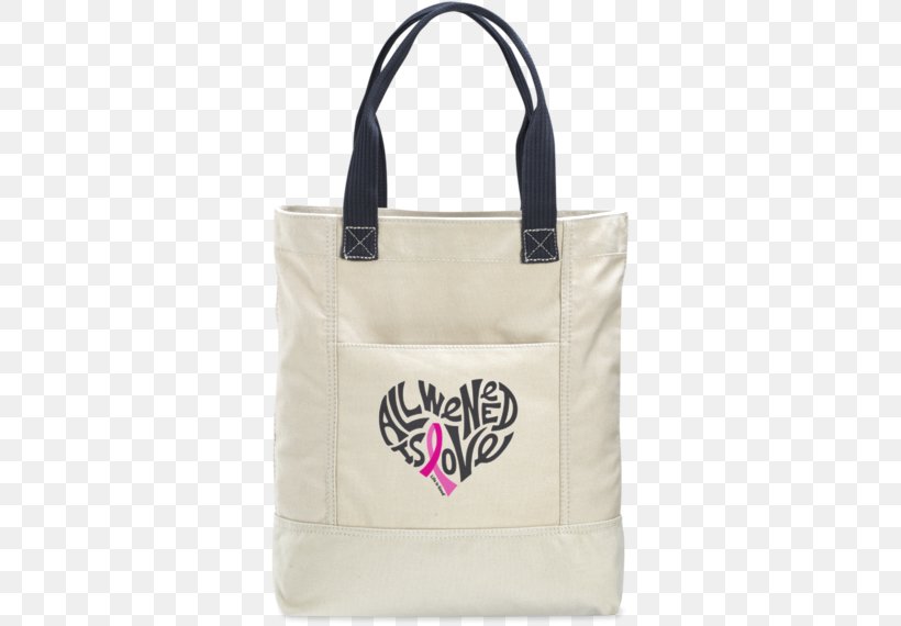 Tote Bag Handbag Messenger Bags Brand, PNG, 570x570px, Tote Bag, All You Need Is Love, Bag, Beige, Bone Download Free