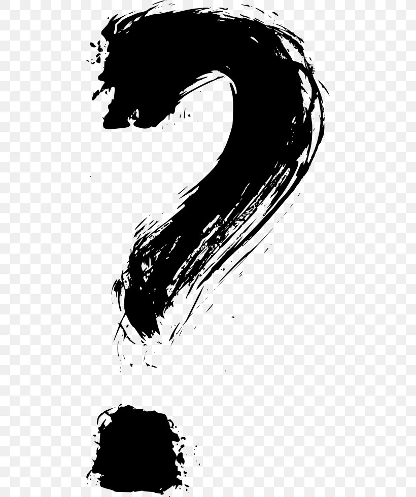 Question Mark Brush Drawing Clip Art, PNG, 480x980px, Question Mark, Art, Black, Black And White, Brush Download Free