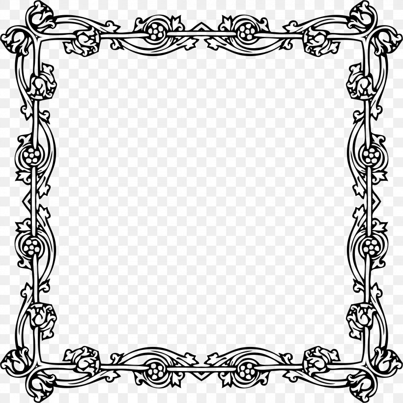 Victorian Era Picture Frames Borders And Frames Clip Art, PNG, 2308x2308px, Victorian Era, Area, Black And White, Body Jewelry, Borders And Frames Download Free