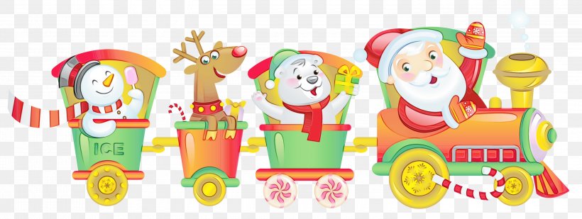 Christmas Santa Claus, PNG, 3000x1132px, Watercolor, Borders And Frames, Child, Christmas, Paint Download Free