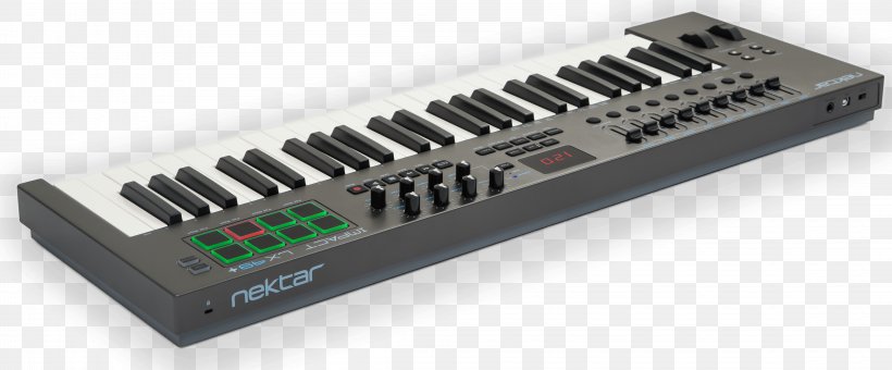 Computer Keyboard MIDI Controllers Nektar Impact LX49 Musical Instruments Nektar Impact LX25, PNG, 4621x1921px, Watercolor, Cartoon, Flower, Frame, Heart Download Free