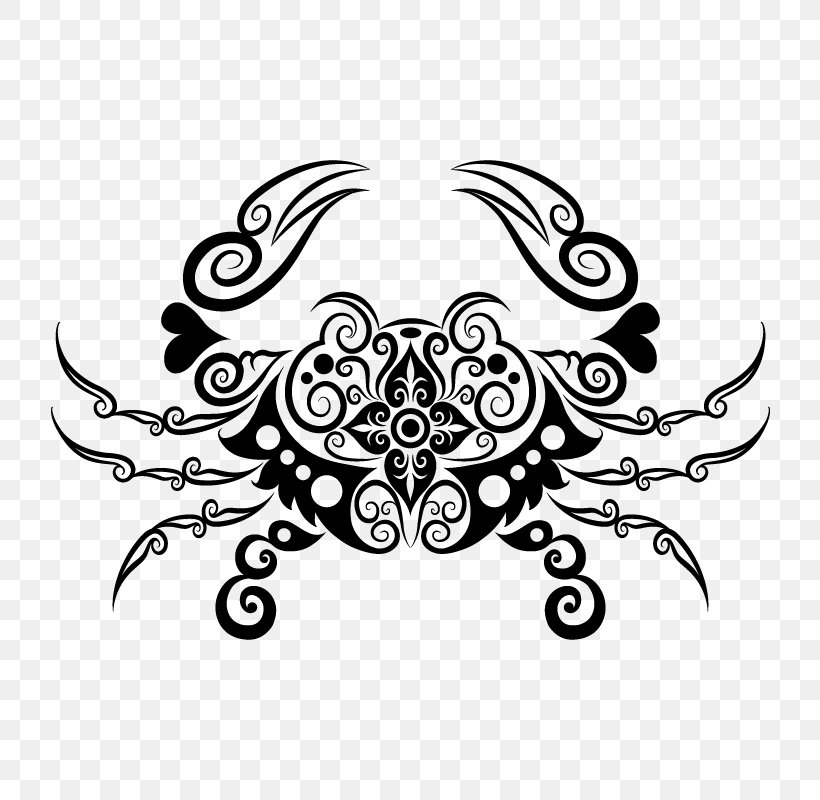 Crab Tattoo Zodiac Cancer Decapoda, PNG, 800x800px, Crab, Astrological Sign, Astrology, Black, Black And White Download Free