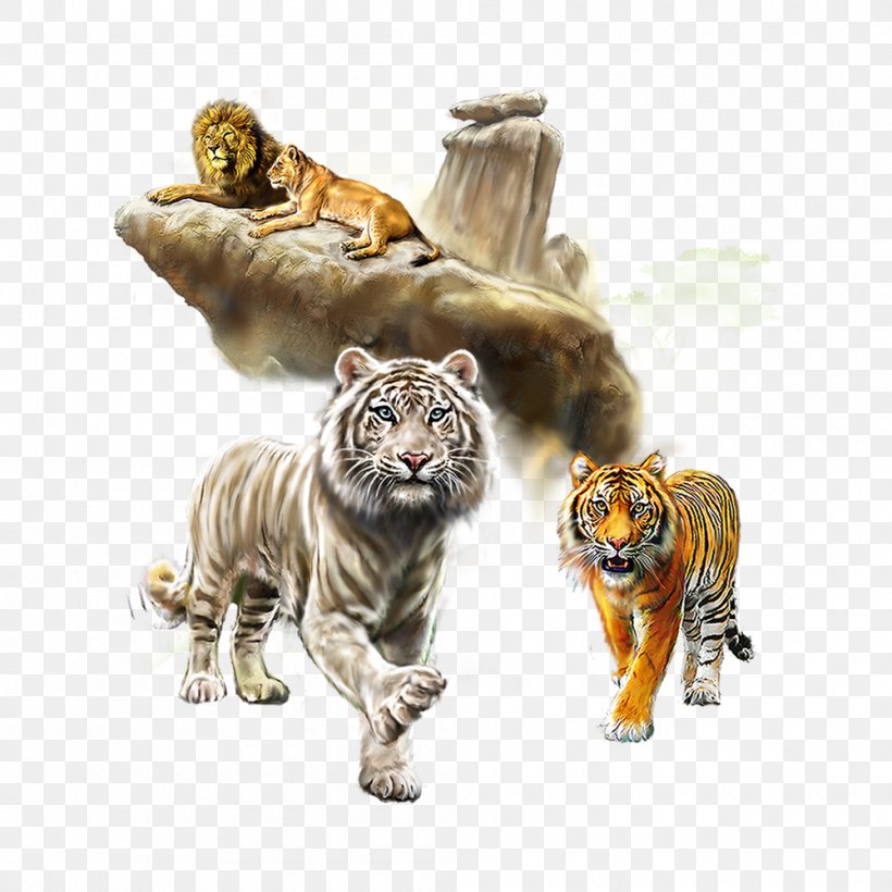 Tiger Lion Watercolor Painting Cat, PNG, 1000x1000px, Lion, Big Cats, Carnivoran, Cat Like Mammal, Computer Graphics Download Free