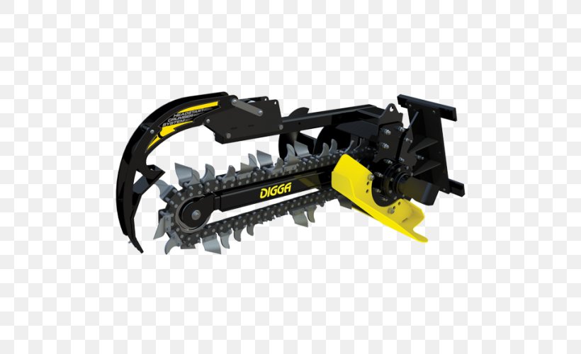 Trencher Skid-steer Loader Excavator Machine, PNG, 500x500px, Trencher, Agricultural Machinery, Auger, Automotive Exterior, Bucket Download Free