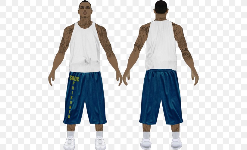 Grand Theft Auto: San Andreas Skin San Andreas Multiplayer Jersey Mod, PNG, 500x500px, Grand Theft Auto San Andreas, Abdomen, Clothing, Costume, Gang Download Free