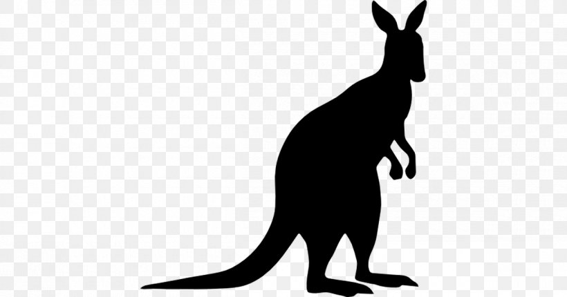 Kangaroo Macropodidae Silhouette Clip Art, PNG, 1200x630px, Kangaroo, Black And White, Decal, Dog Like Mammal, Domestic Rabbit Download Free