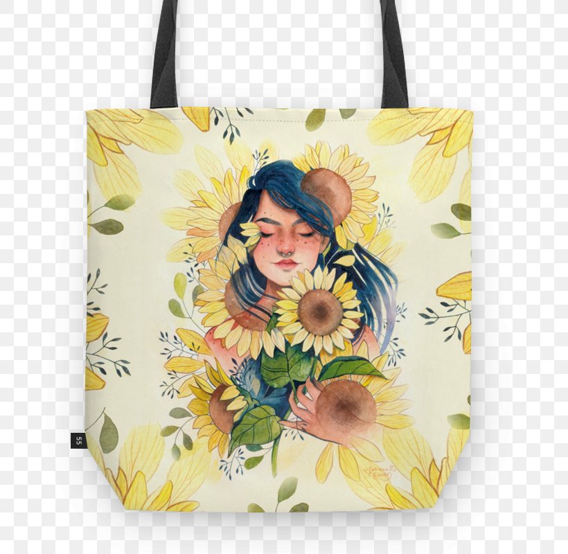 Art Common Sunflower Watercolor Painting, PNG, 800x800px, Art, Common Sunflower, Drawing, Flower, Handbag Download Free