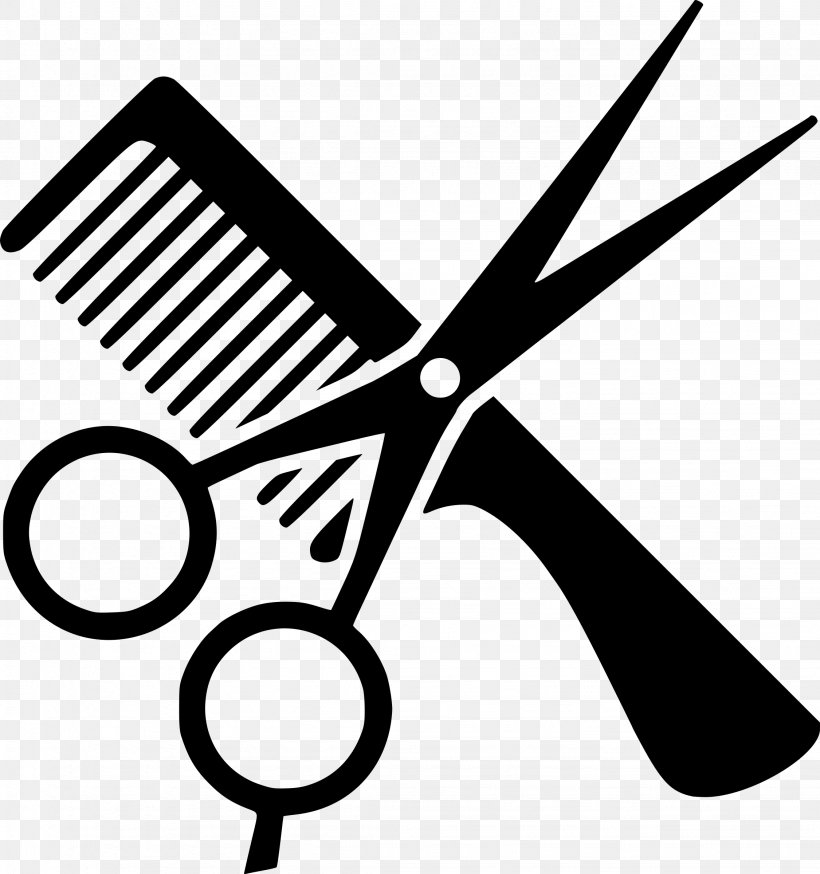 Comb Cosmetologist Beauty Parlour Hair-cutting Shears Clip Art, PNG, 2251x2400px, Comb, Barber, Beauty Parlour, Black And White, Cosmetologist Download Free