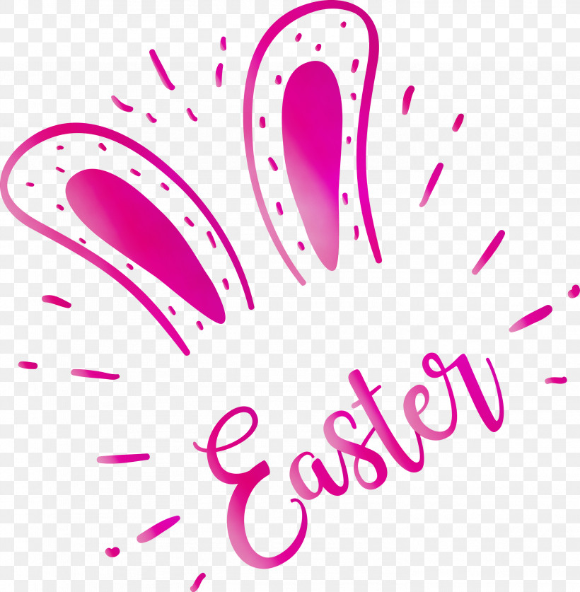 Pink Text Line Font Magenta, PNG, 2939x3000px, Easter Day, Easter Sunday, Happy Easter, Heart, Line Download Free