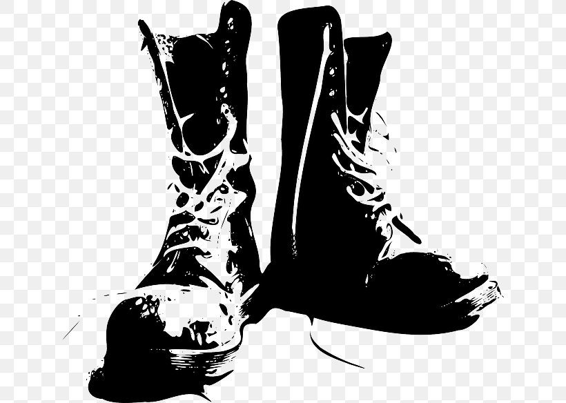 Shoe Combat Boot Footwear Soldier, PNG, 640x584px, Shoe, Art, Black, Black And White, Boot Download Free