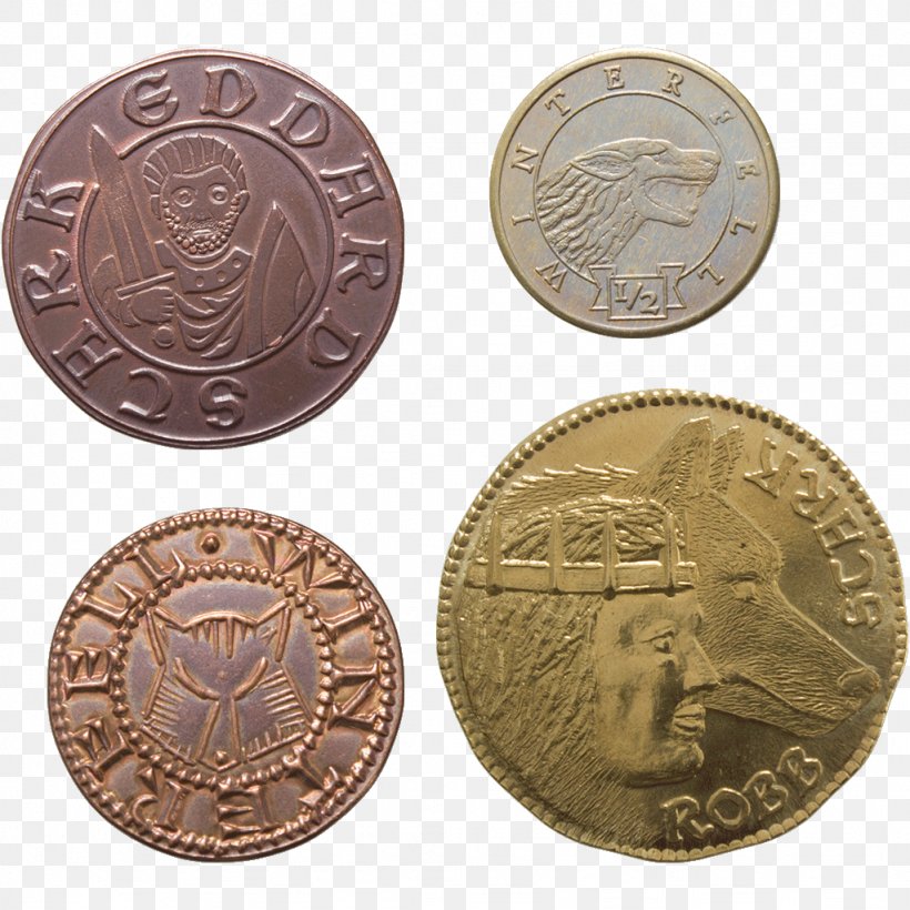 A Game Of Thrones Game Of Thrones Coin Set House Stark Daenerys Targaryen, PNG, 1024x1024px, Game Of Thrones, Arya Stark, Cash, Coin, Coin Set Download Free
