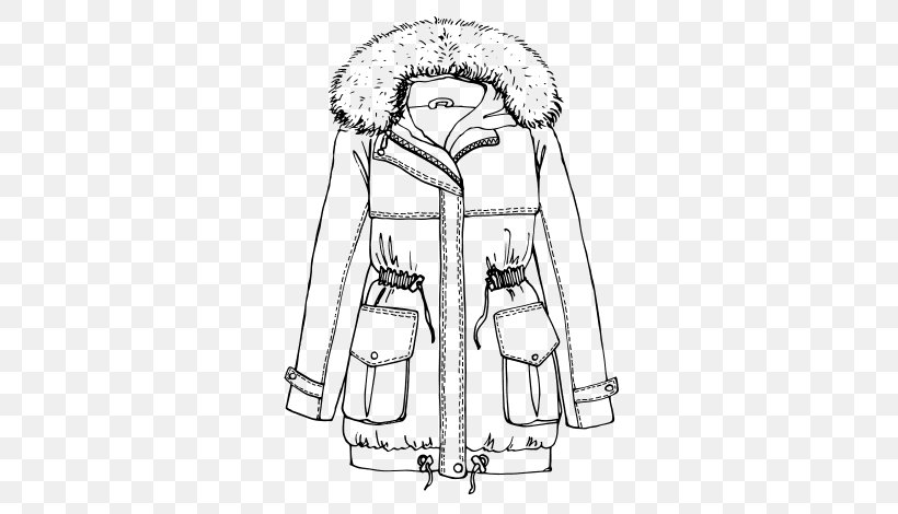 Overcoat Coloring Book Scarf Clothing, PNG, 600x470px, Coat, Artwork, Black And White, Boot, Clothing Download Free