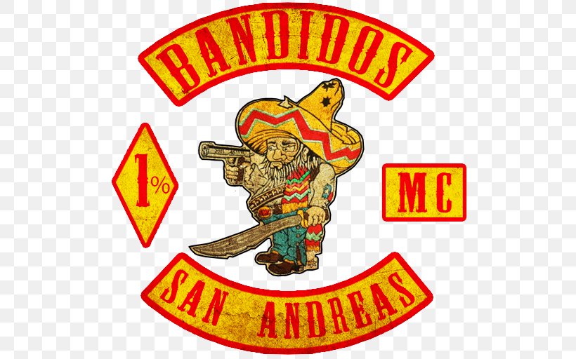 Bandidos Motorcycle Club Grand Theft Auto V Grand Theft Auto: San Andreas Clip Art Al-Zein Clan, PNG, 512x512px, Bandidos Motorcycle Club, Area, Artwork, Brand, Food Download Free