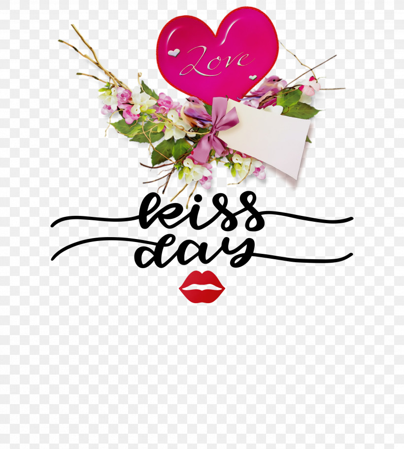 Floral Design, PNG, 2698x3000px, Kiss Day, Cartoon, Drawing, Floral Design, Flower Download Free