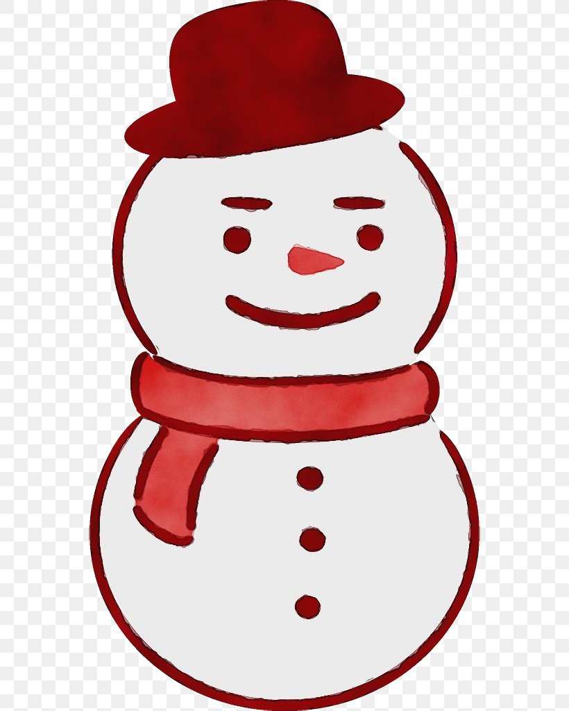 Snowman, PNG, 564x1024px, Watercolor, Line Art, Paint, Red, Snowman Download Free