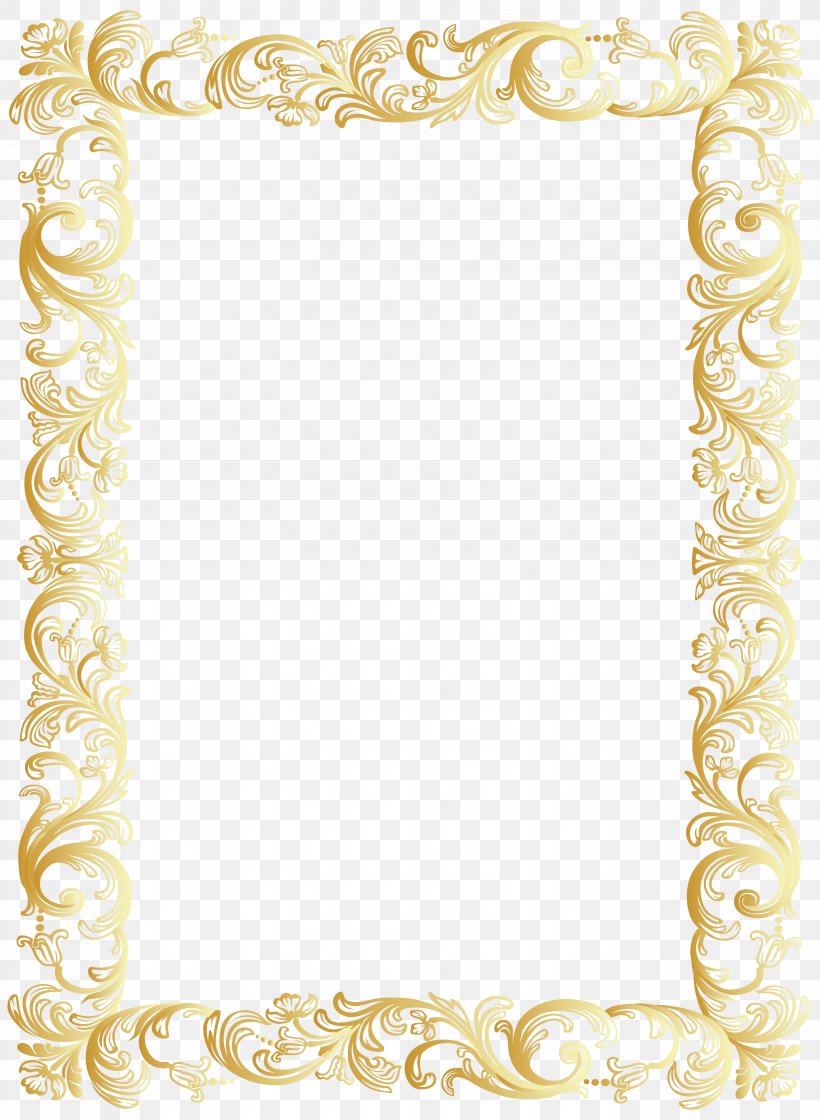 Gold Picture Frames Clip Art, PNG, 5857x8000px, Gold, Border, Decor, Decorative Arts, Digital Image Download Free