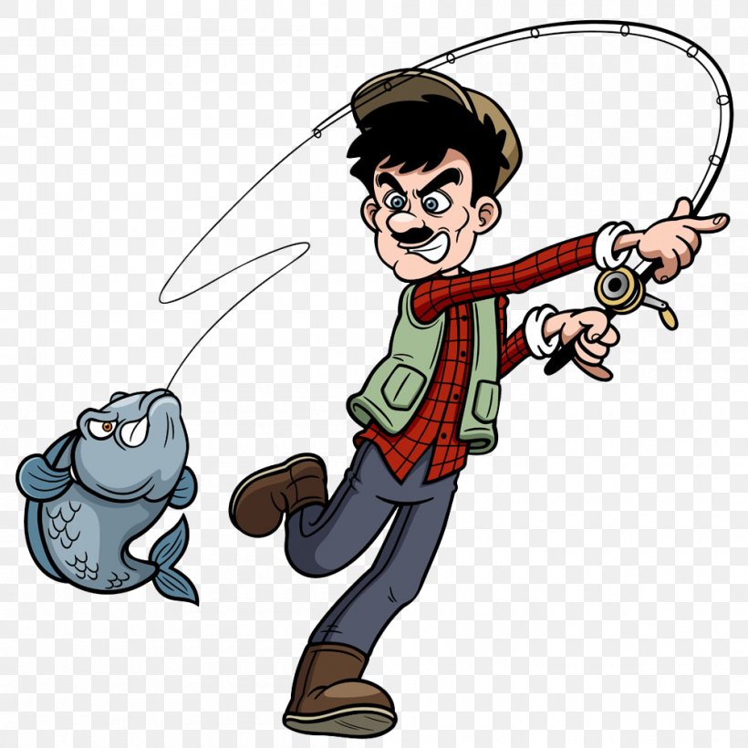 Fishing Cartoon Royalty-free Clip Art, PNG, 1000x1000px, Fishing, Art, Cartoon, Drawing, Fictional Character Download Free