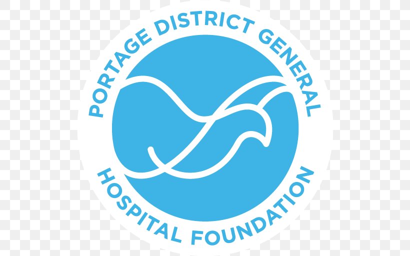 Portage District General Hospital Logo Brand Trademark, PNG, 512x512px, Logo, Aqua, Brand, Hospital, Text Download Free