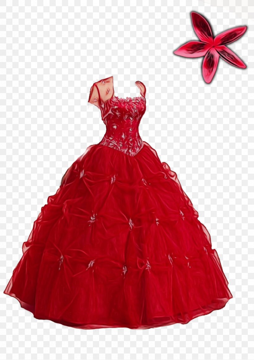 Dress Clothing Red Pink Gown, PNG, 900x1275px, Watercolor, Aline, Bridal Party Dress, Clothing, Cocktail Dress Download Free