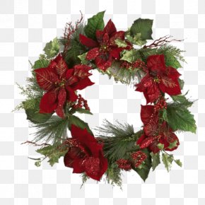 Red Garland - Wreath Garland Christmas Clip Art PNG