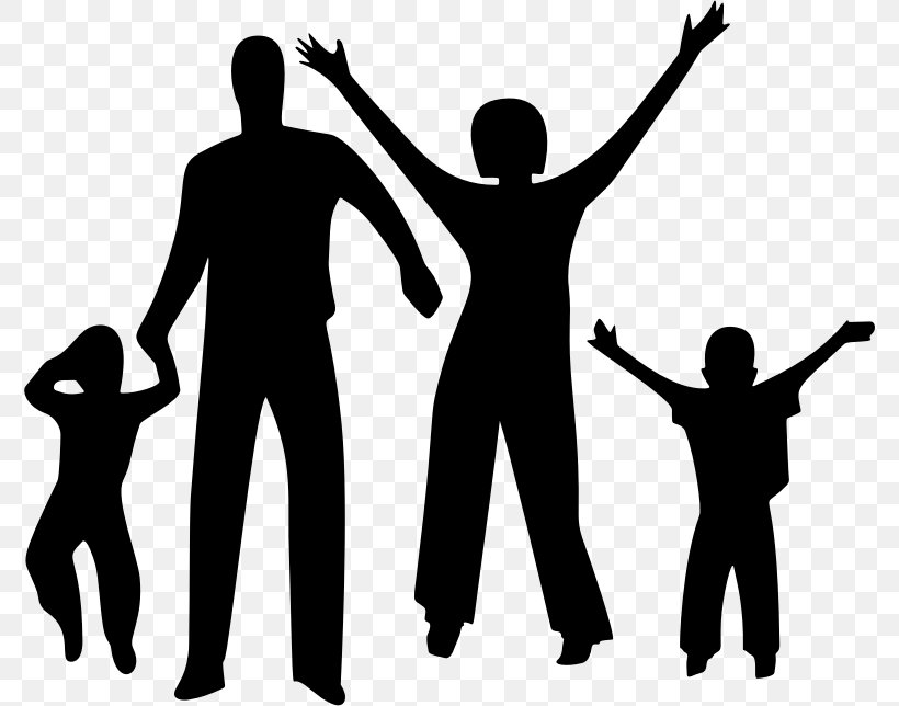 Family Silhouette Clip Art, PNG, 776x644px, Family, Arm, Black And White, Child, Communication Download Free