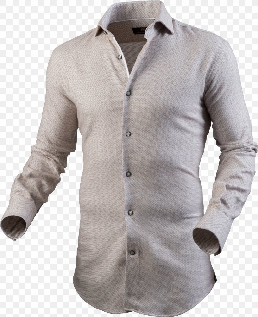 Long-sleeved T-shirt Dress Shirt Beige, PNG, 2437x3000px, Tshirt, Beige, Button, Collar, Dress Shirt Download Free