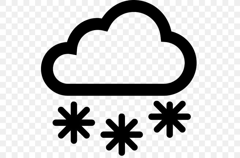 Snowflake Weather Clip Art, PNG, 540x540px, Snow, Area, Black And White, Cloud, Heart Download Free