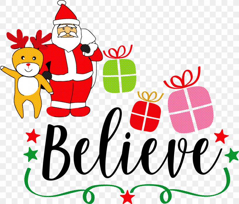 Believe Santa Christmas, PNG, 3000x2562px, Believe, Christmas, Christmas Day, Christmas Ornament, Christmas Tree Download Free