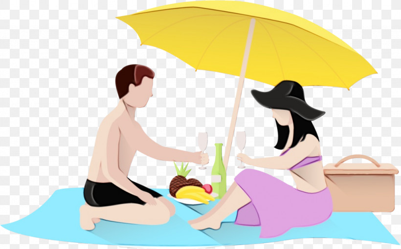 Cartoon Umbrella Leisure Play Recreation, PNG, 1024x637px, Watercolor, Cartoon, Child, Leisure, Paint Download Free