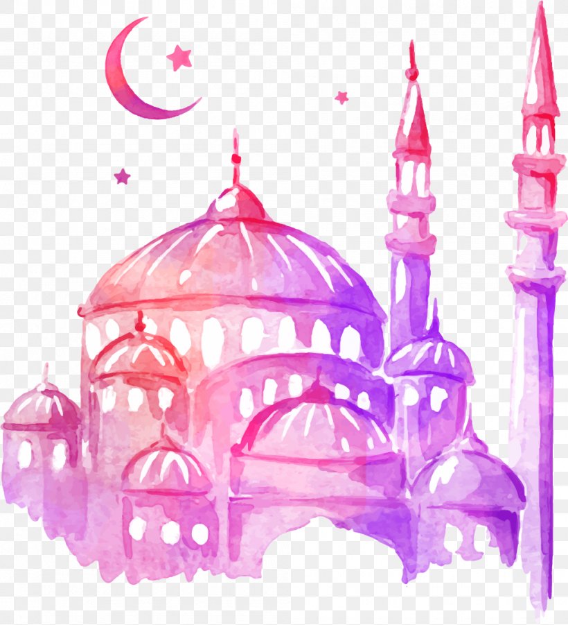 Ramadan Drawing Mosque Watercolor Painting, PNG, 1001x1100px, Ramadan, Art, Drawing, Eid Alfitr, Graphic Arts Download Free