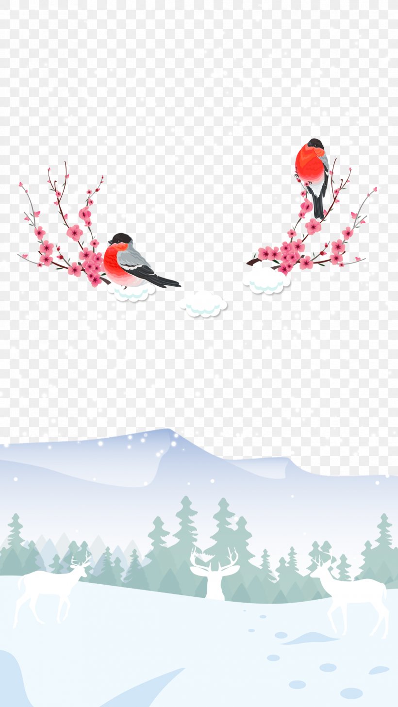 Dongzhi Winter Poster Illustration, PNG, 1242x2208px, Dongzhi, Art, Beak, Bird, Branch Download Free