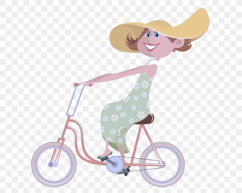 Cartoon Vehicle Pink Bicycle Cycling, PNG, 1000x800px, Cartoon, Bicycle, Bicycle Accessory, Cycling, Pink Download Free