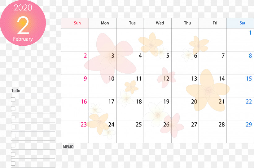 February 2020 Calendar February 2020 Printable Calendar 2020 Calendar, PNG, 2999x1982px, 2020 Calendar, February 2020 Calendar, Circle, February 2020 Printable Calendar, Games Download Free