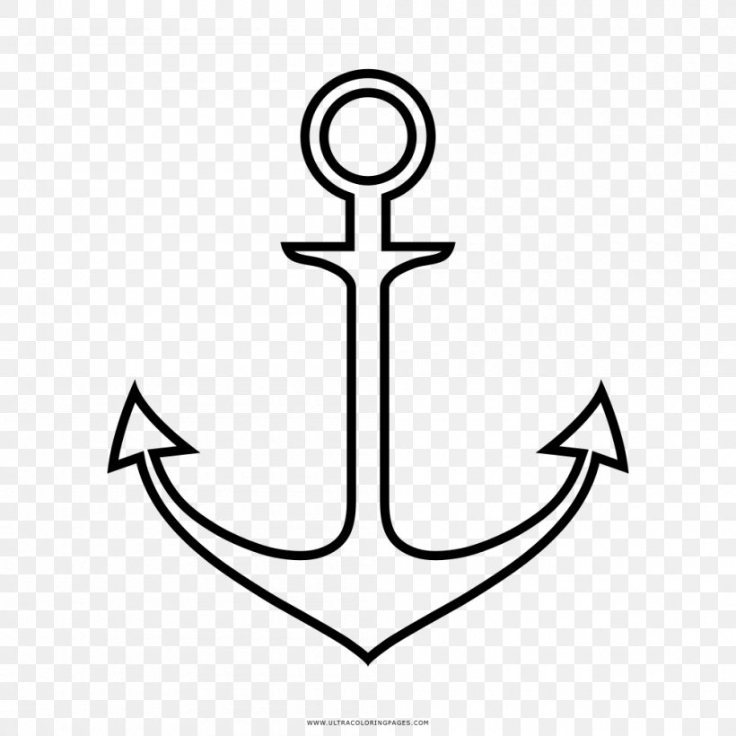 Anchor Drawing Coloring Book Paper, PNG, 1000x1000px, Anchor, Area, Ausmalbild, Black And White, Coloring Book Download Free